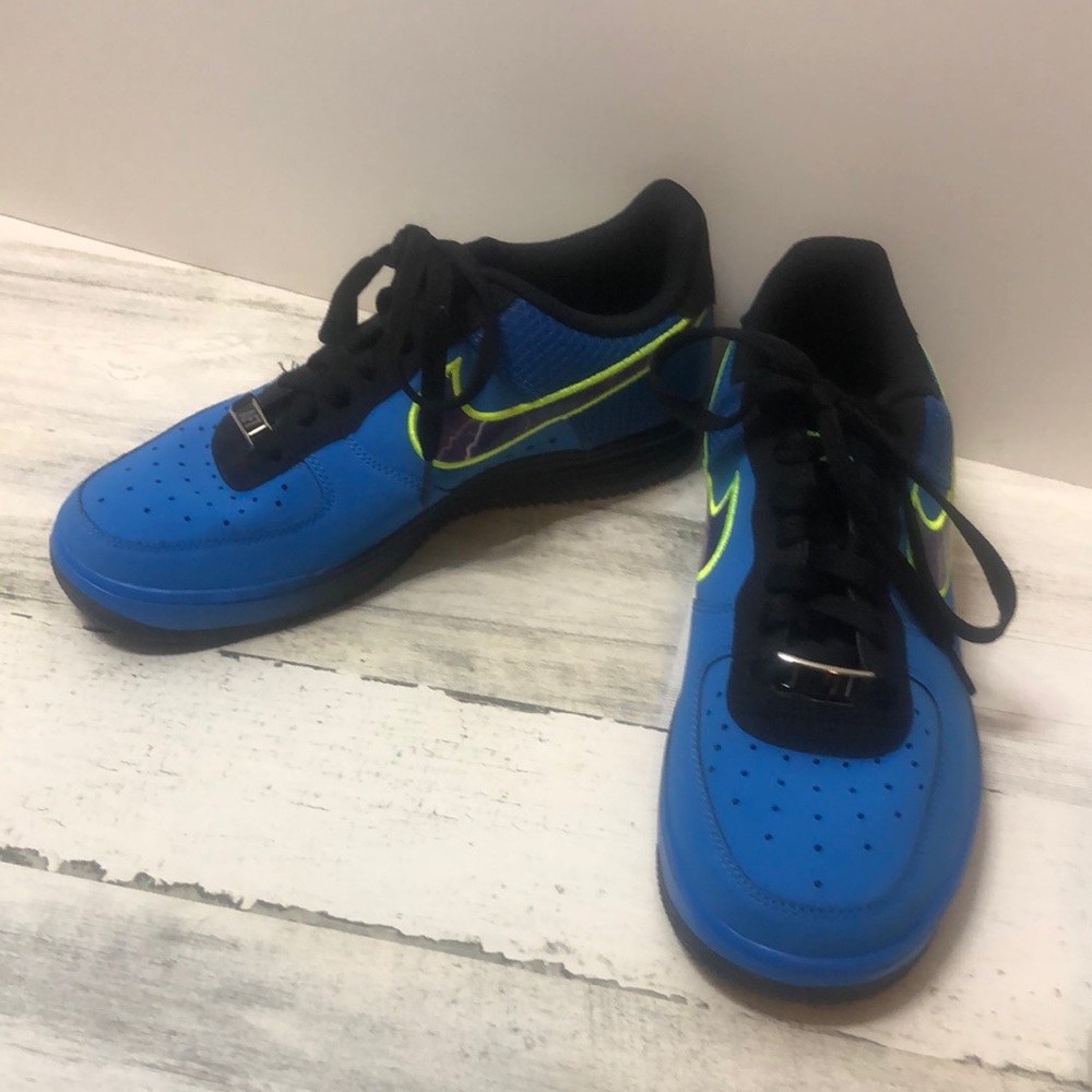 Nike Blue and Neon Green Big Boy Sneakers.